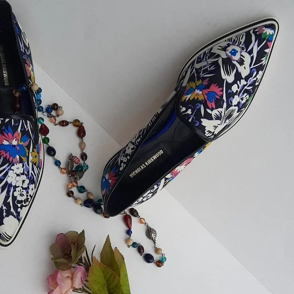 NICHOLAS KIRKWOOD Silk Slip-On Flats - Picture 6 of 11